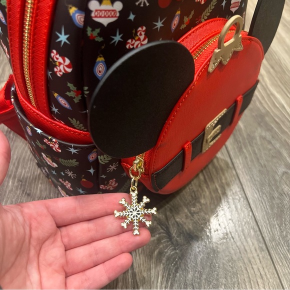 NWT! Loungefly Disney Mickey Mouse Ornament Holiday Mini Backpack - Picture 4 of 6